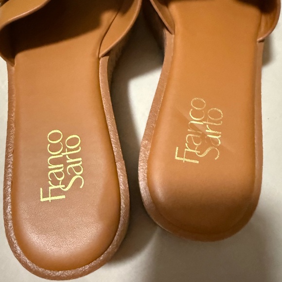 Franco Sarto Tan Cork Sandals with Gold Accent - Picture 8 of 8